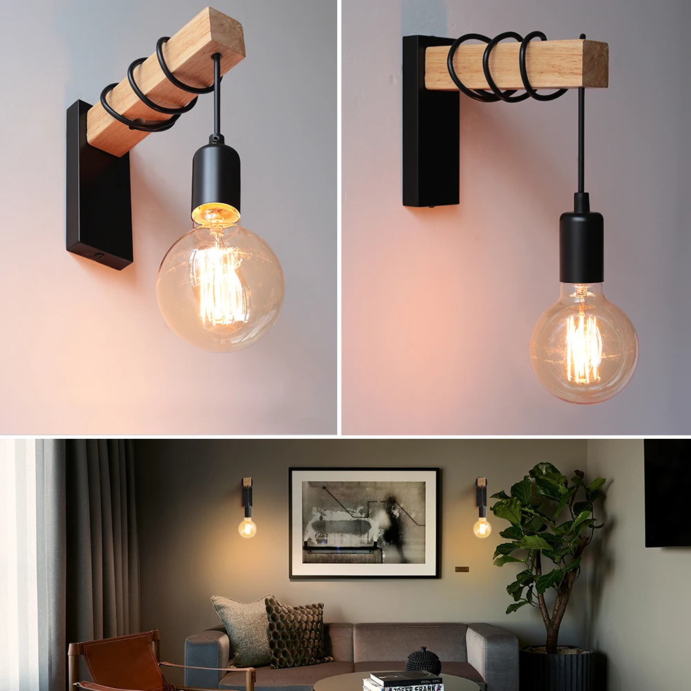 110 فولت/220 فولت وحدة إضاءة LED جداريّة ضوء الشمعدانات تركيبات الرجعية مصابيح الحائط E27 الحديد مصابيح داخلية المطبخ السرير غرفة المعيشة أباجورة