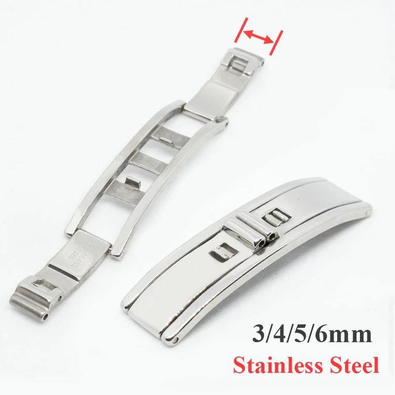 

Пряжка для часов-бабочки 3 мм, 4 мм, 5 мм, 6 мм, нержавеющая сталь, двойная складная застежка, ремешок для часов, кнопки, ремешок для часов, пряжки