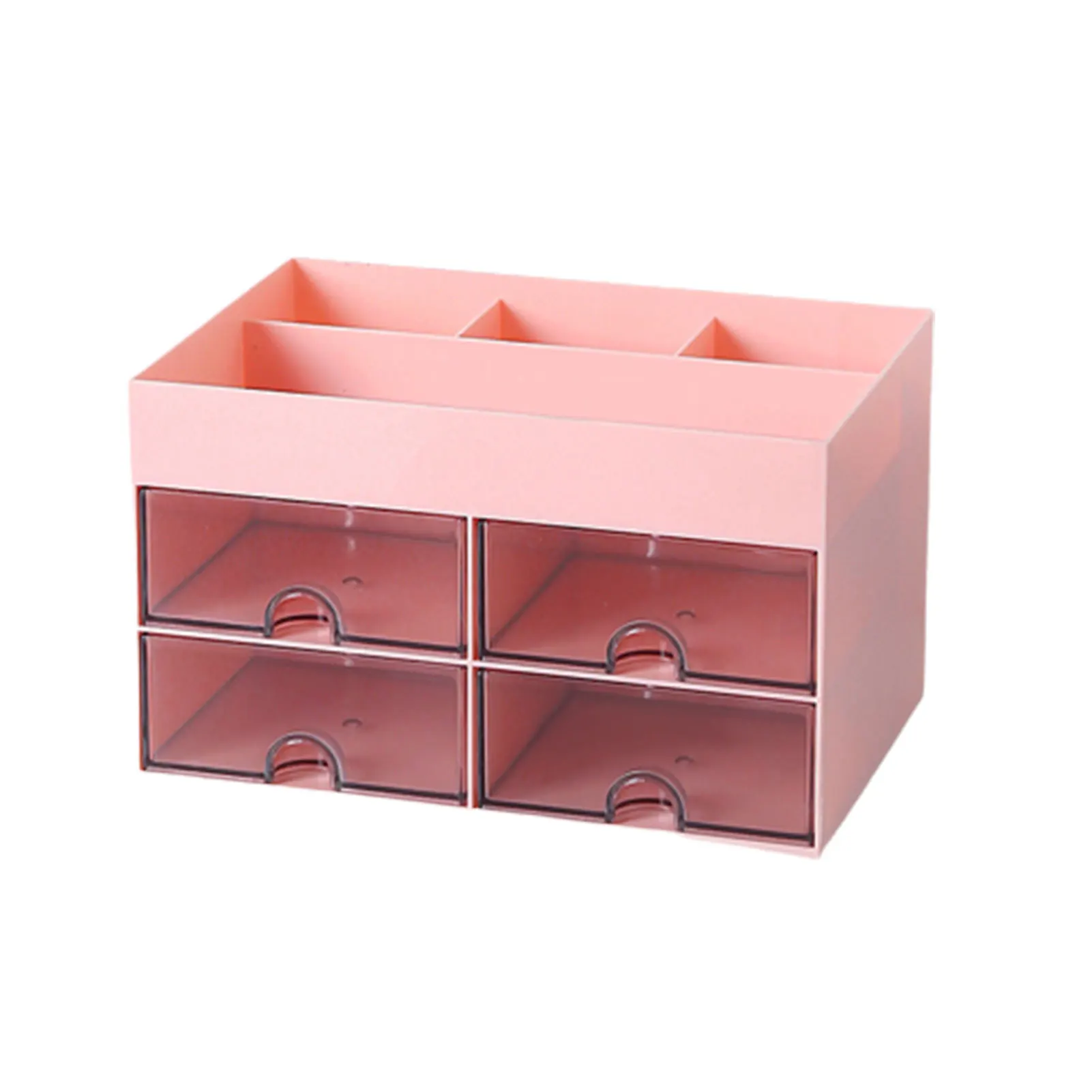 Mini Desk Storage Organizer Drawers Space Saving Desk Organizer with Transparent 4 Drawers for Desktop Markers Tape Erasers