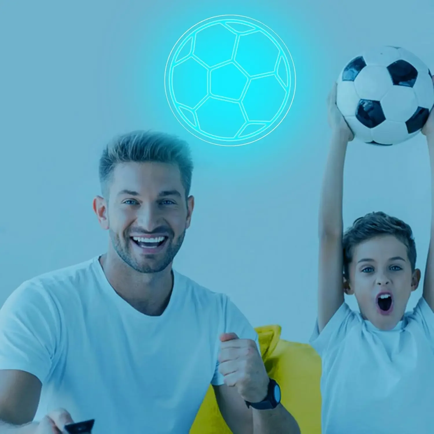 Letrero de neón de fútbol, letrero de luz de neón LED alimentado por USB para dormitorio, sala de estar, gimnasio, fiesta, deporte, decoración del hogar, regalo de cumpleaños y Navidad