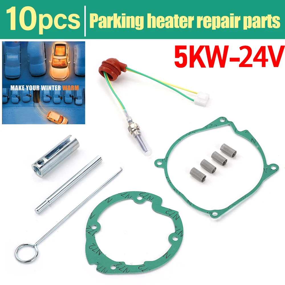 

Glow Plug Repair Kit 24V 5KW Lgnition Plug Repair Parts Air Diesel Parking Heater Glow Car Parking Heating Kit Car Accessories