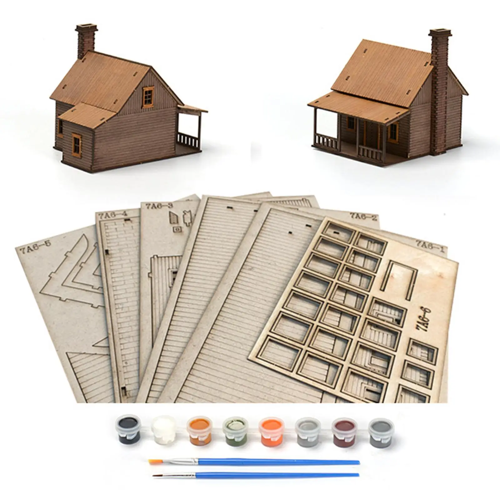 

1/72 Handmade Miniature House Unassembly for Micro Landscape Sand Table