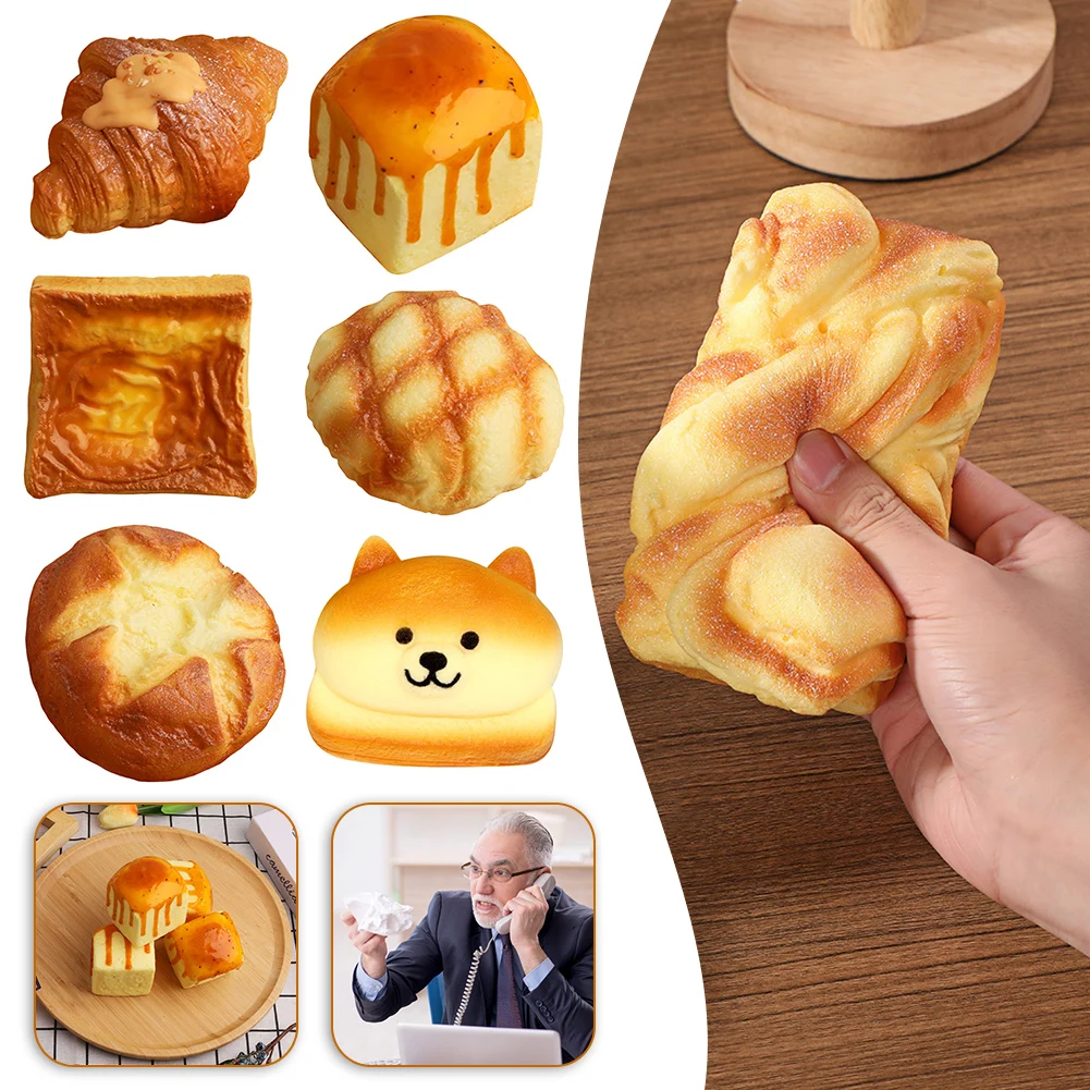 Jouet de décompression de pain, Toasts doux, Squishies en forme de pain, jouet pour adultes et enfants