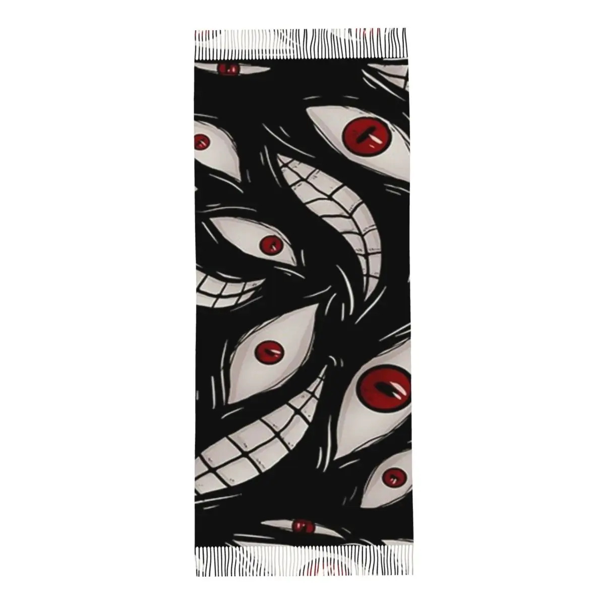 Dark Mysterious Eye Print Scarf Tassel Scarves Women Soft Warm Shawls and Wraps Large Fall Winter Shawl Wrap