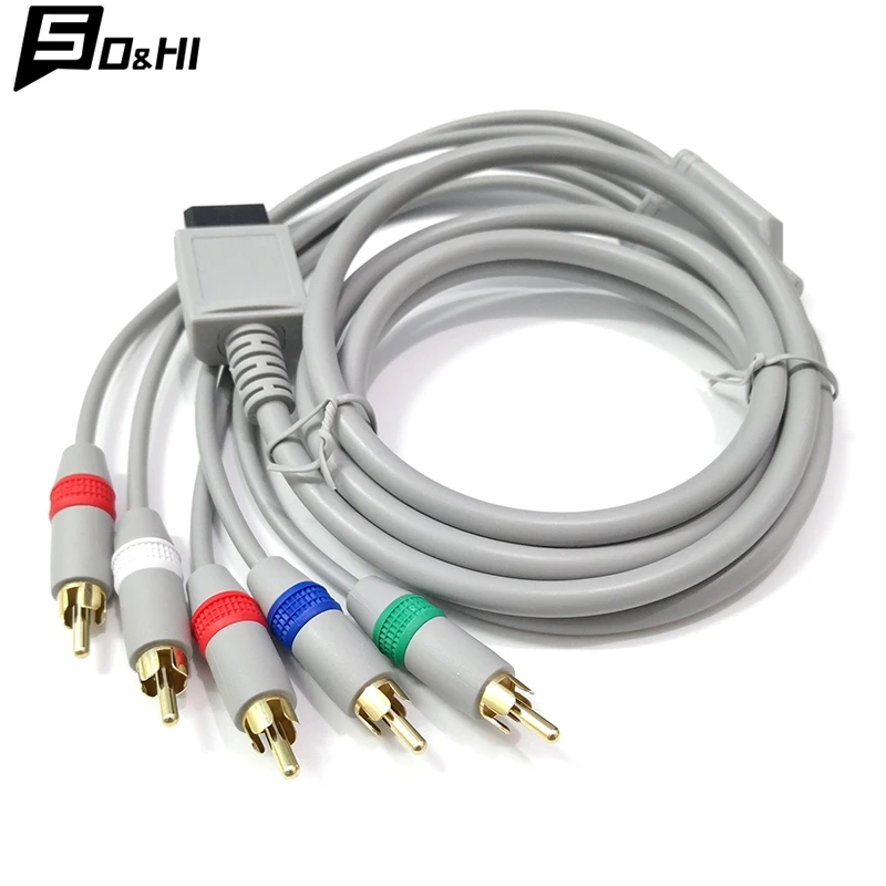 Gold-plated 5RCA For Will Cable Cord 1.8m 5 RCA Cable For Nintendo Wii Controller Console Audio Video AV Cable Composite