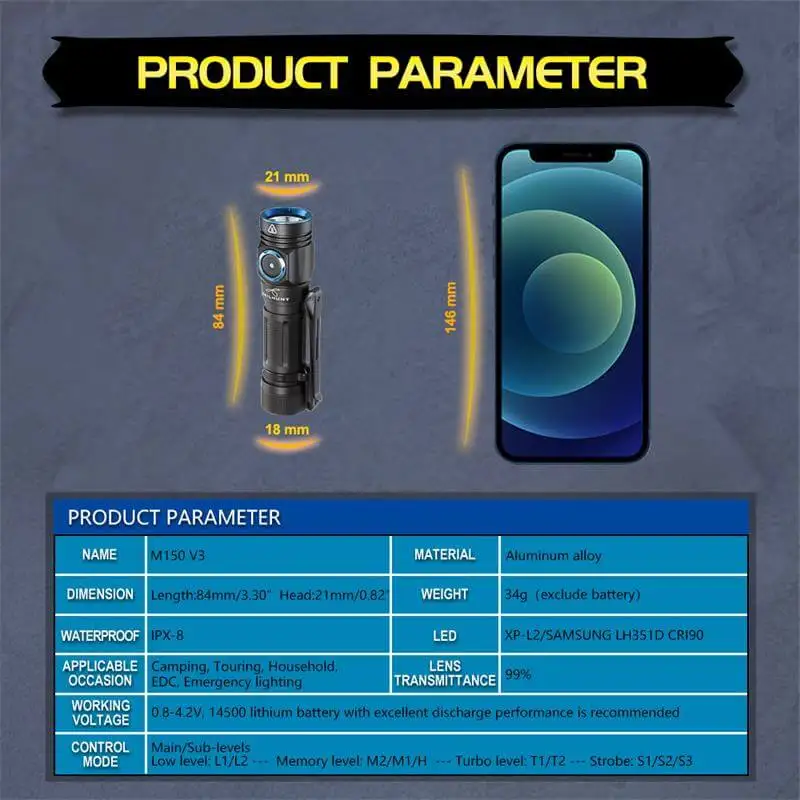 Imagem -03 - Skilhunt-lanterna Recarregável Usb M150 v3 750 Lumen