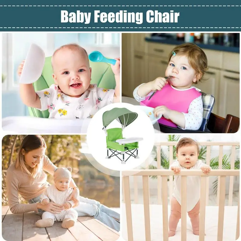 Travel Booster High Chair Portable High Chair for Travel Fabric Material Folding Booster Seat for Family Meals Outdoor Picnics