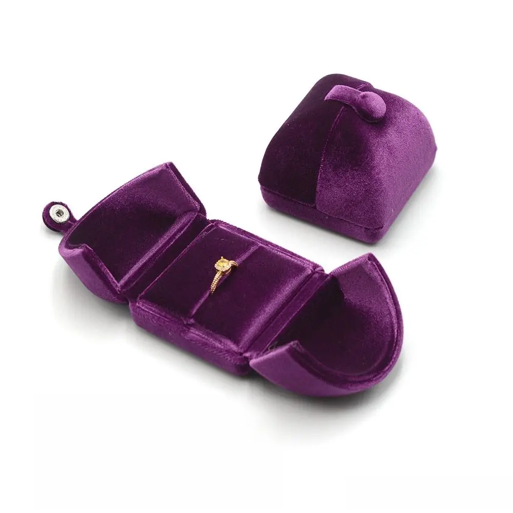 

Solid Color Velvet Jewelry Box Vintage Double Door Necklace Bracelet Case Organizer Luxury Rings Bearer Box