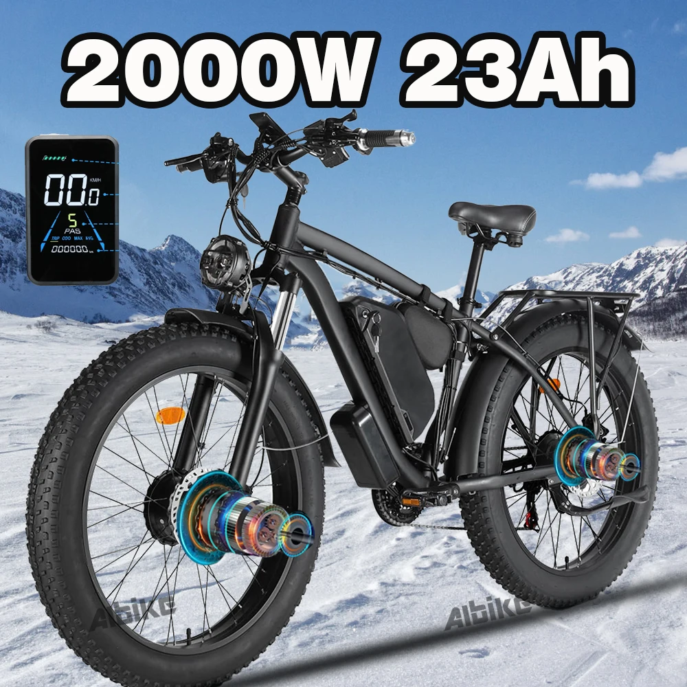 2000W Fat Tire Electric Bike 48V 22Ah 26