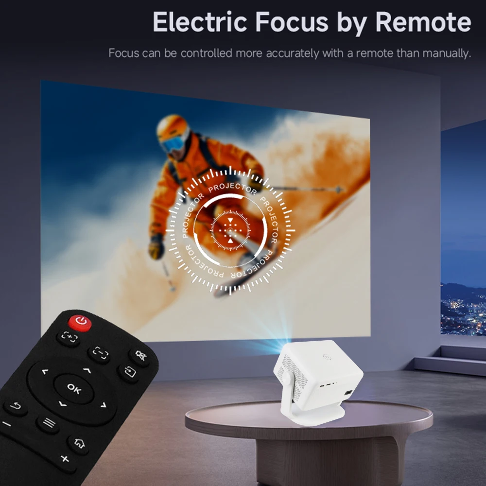 Android 11 WIFI 6 BT 5.2 Rotaty Type 1920X1080P 4K Support 650ANSI Full HD Projection Night Light Home Theater LCD Projector