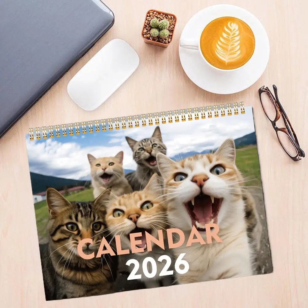 

Creative Family Planner 2025 Funny Cat Art Calendar Hangable Wall Handmade 2026 12-Month Calendar Applicable To Office Study