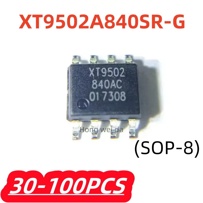 30-100Pcs/lot 100% New XT9502A840SR-G XT9502A840 XT9502 SOP8 Two-section Lithium Battery Charging Management Chip