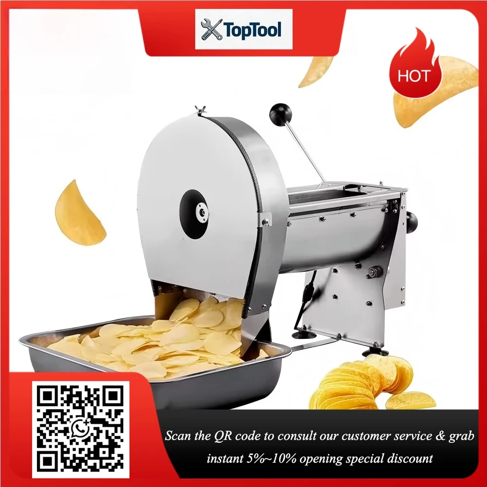 Commercial Electric Stainless Steel Vegetable Cutter 72W Motor High Capacity Slicer Machine for Onion Potato Chips Ginger Slices