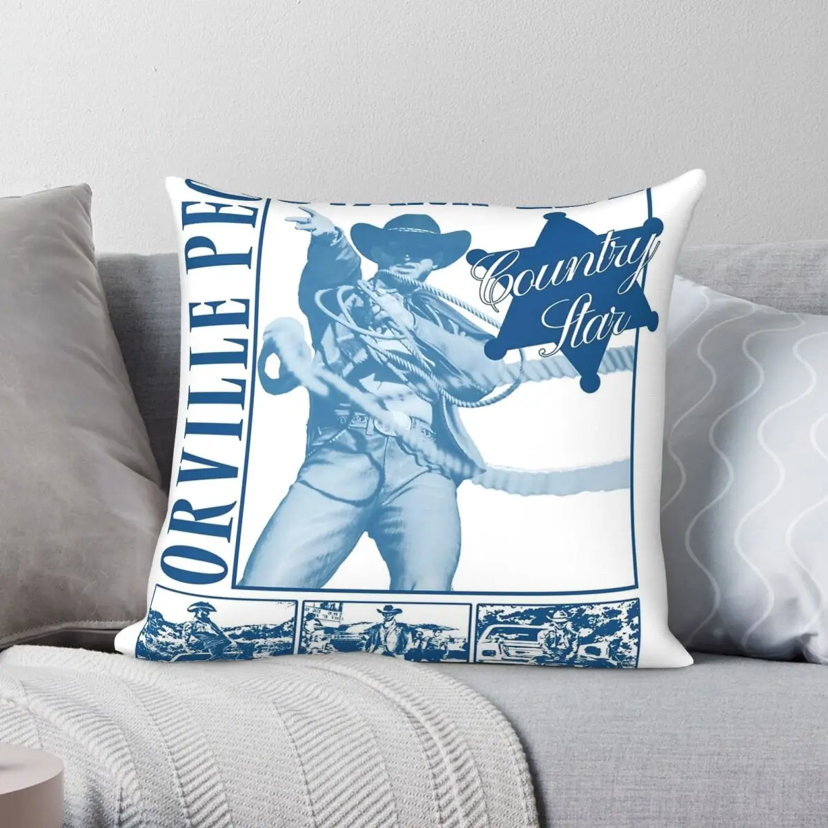 Orville Peck Stampede Cowboy Square Pillowcase Polyester Linen Velvet Creative Zip Decor Pillow Case Room Cushion Cover