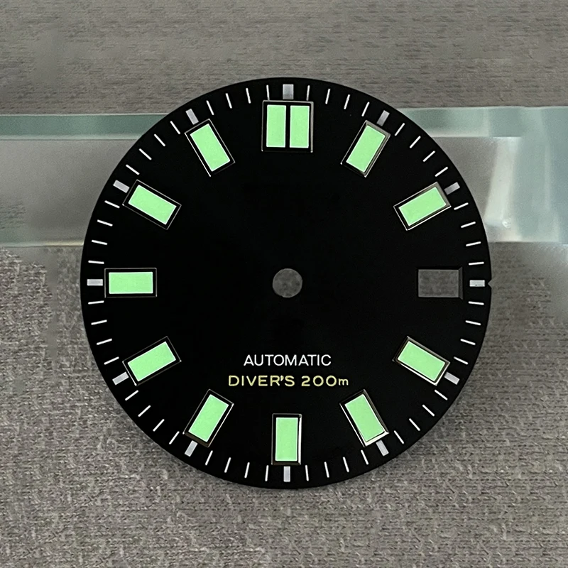 28.5 مللي متر NH35 الطلب S شعار Sunray 62MAS Prospex Nh35 حالة تعديل أجزاء الأخضر مضيئة مناسبة ل NH35N/H36 NH35 ساعة الطلب