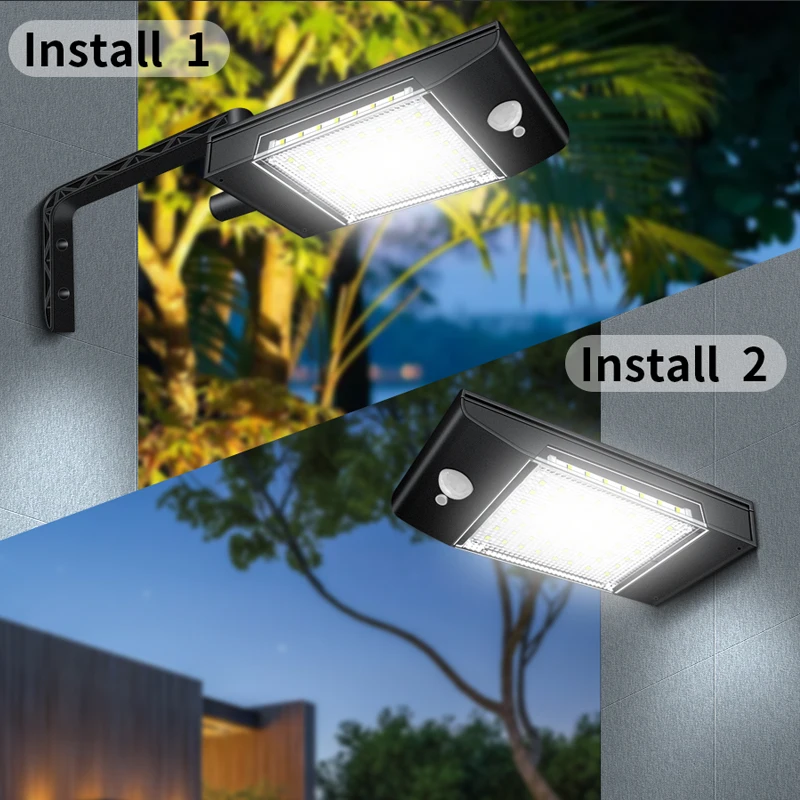 Solar Motion Sensor Outdoor 360 Degree Swiveling Security Lamp Flood Lights Waterproof LED Landscape Lighting