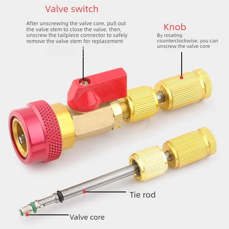 WORTHOWN-Automotive Air Conditioning Repair Tools For R134a Valve Core Replacement Tool Air Conditioning Repair Wrench