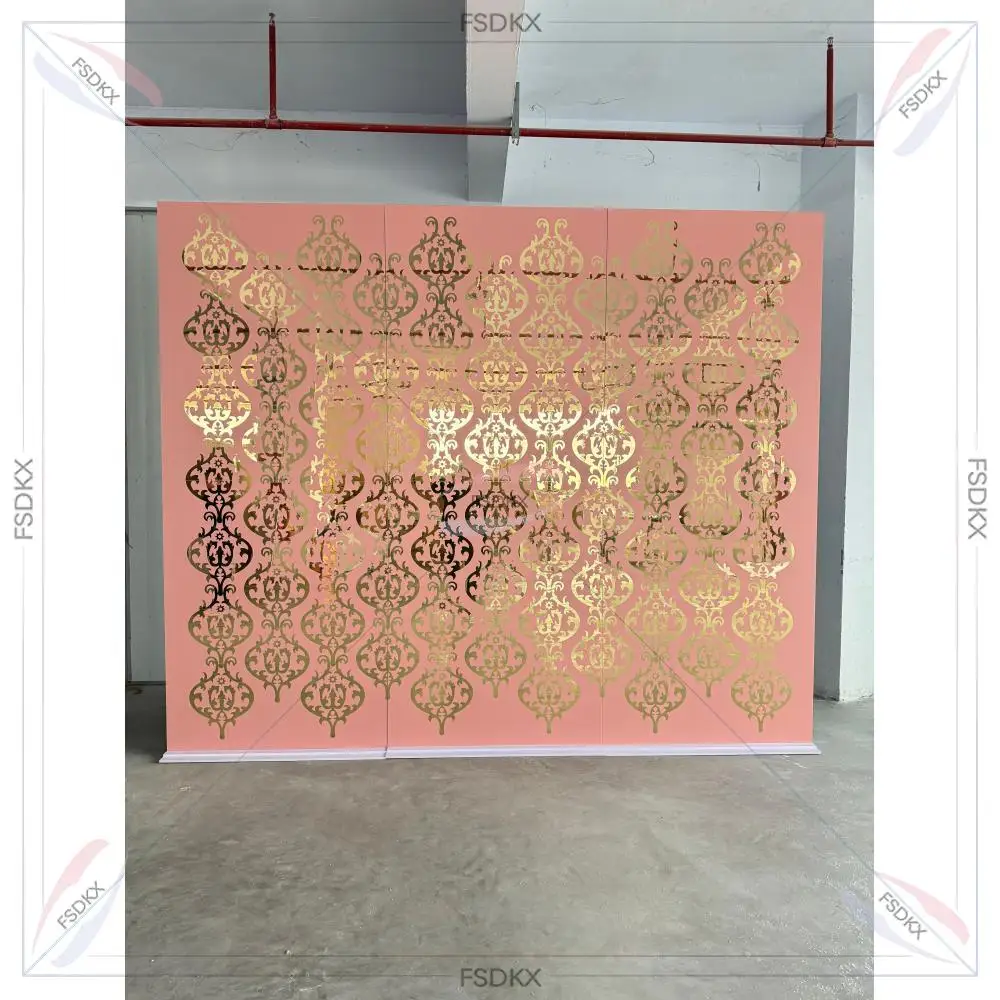 

FSDKX Wedding furniture luxury acrylic golden mariage decor event backdrop stand