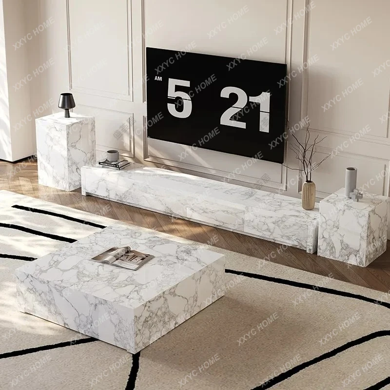 

LLSquare Bulgari I minimalist living room high-end rock slab coffee table