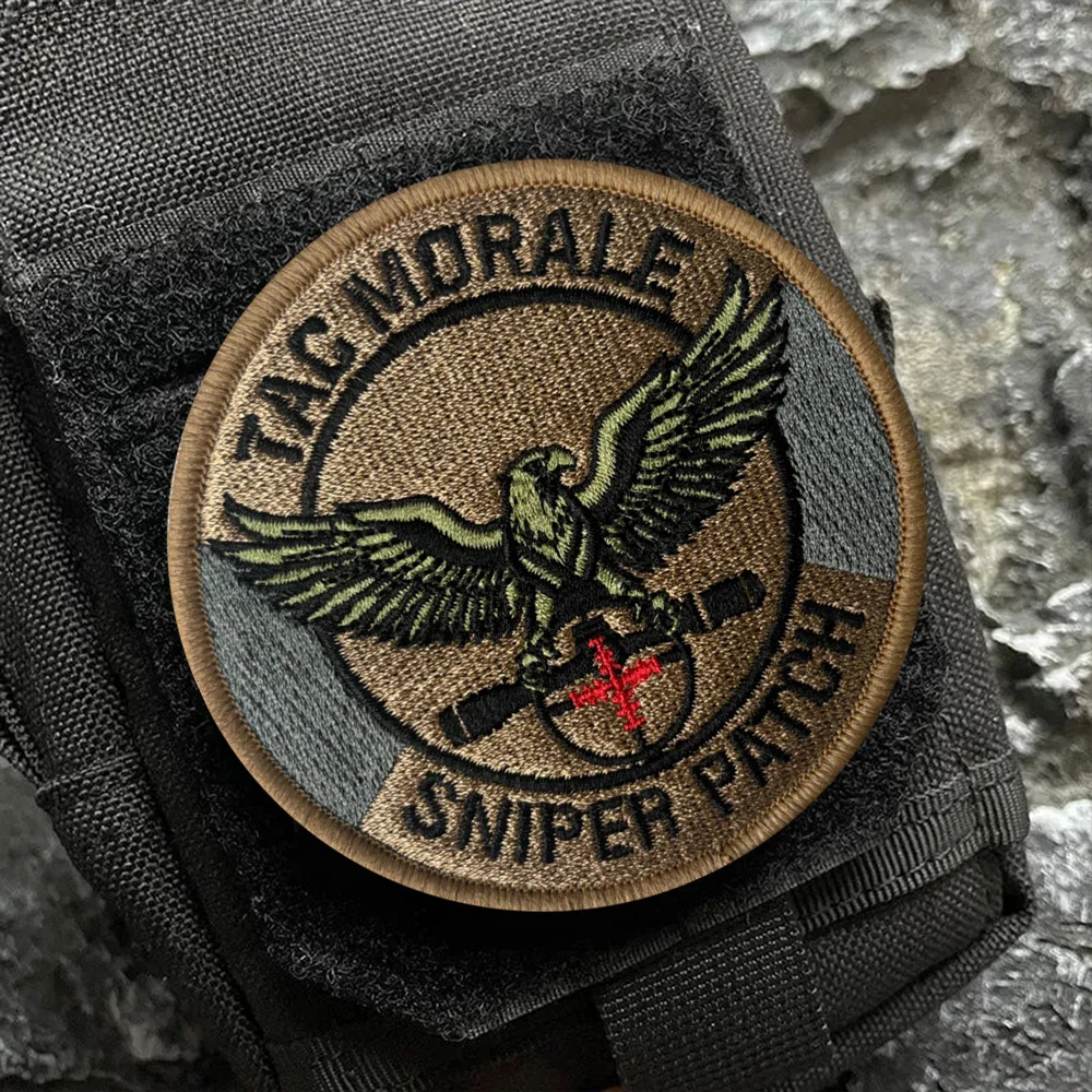 Parche táctico TAC MORALE Sniper bordado águila moral con velcro - imagen 2