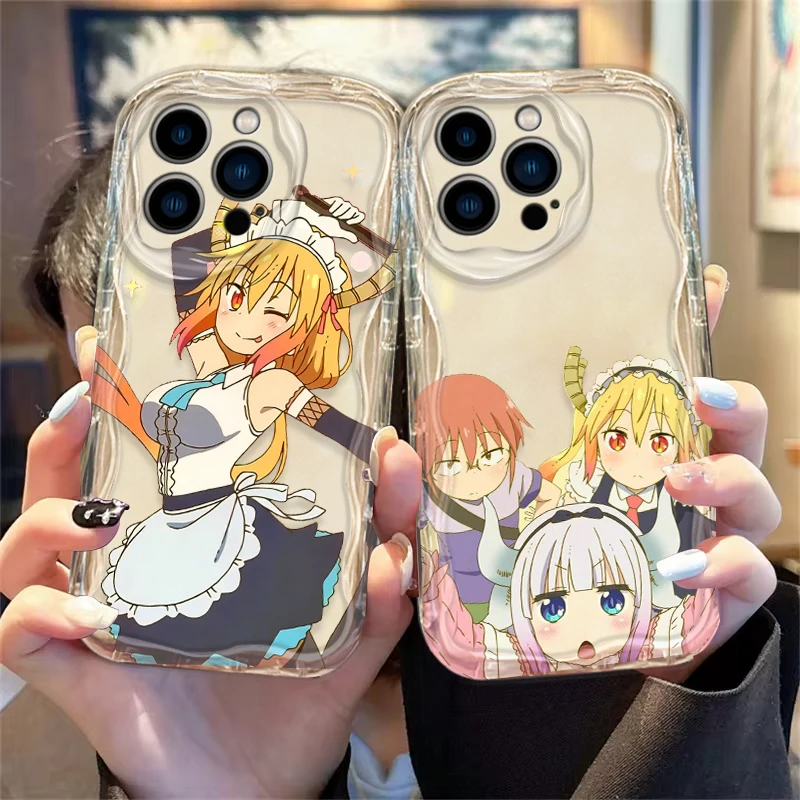 Kobayashi Tohru KannaKamui Cover For Apple iPhone 15 14 13 12 11 Pro X XR XS Max Plus 8 7 Plus SE Wave Oil Phone Case