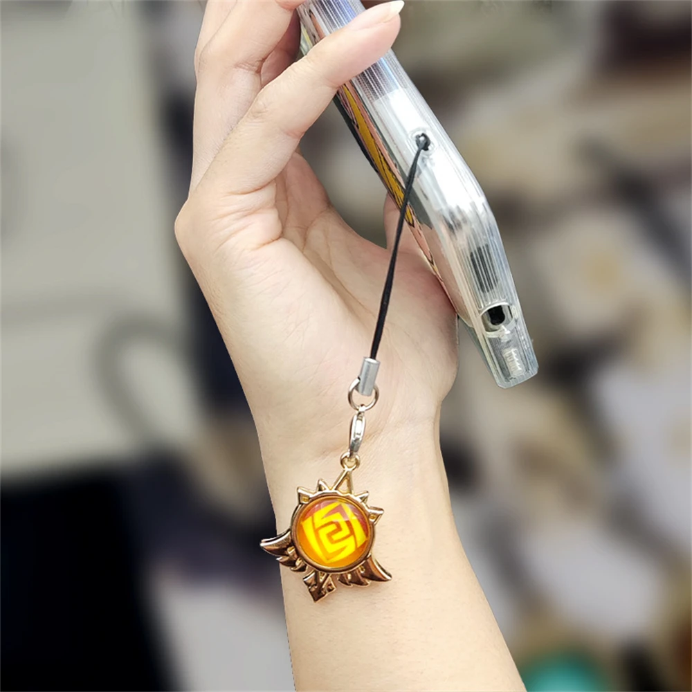 Anime Impact Keychain Vision Element Eye of God for Men Women Glow In The Dark Keyring Luminous Bag Car Cosplay Jewelry