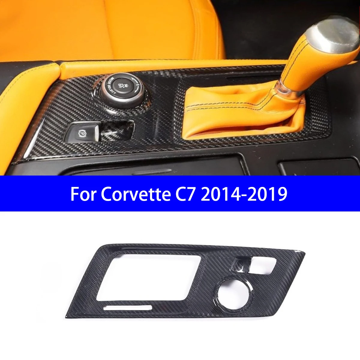 

For Corvette C72014-2019 Dry Carbon Fiber Gear Shift Frame/armrest Box Cover/window Lift Switch Cover/center Control Panel Frame