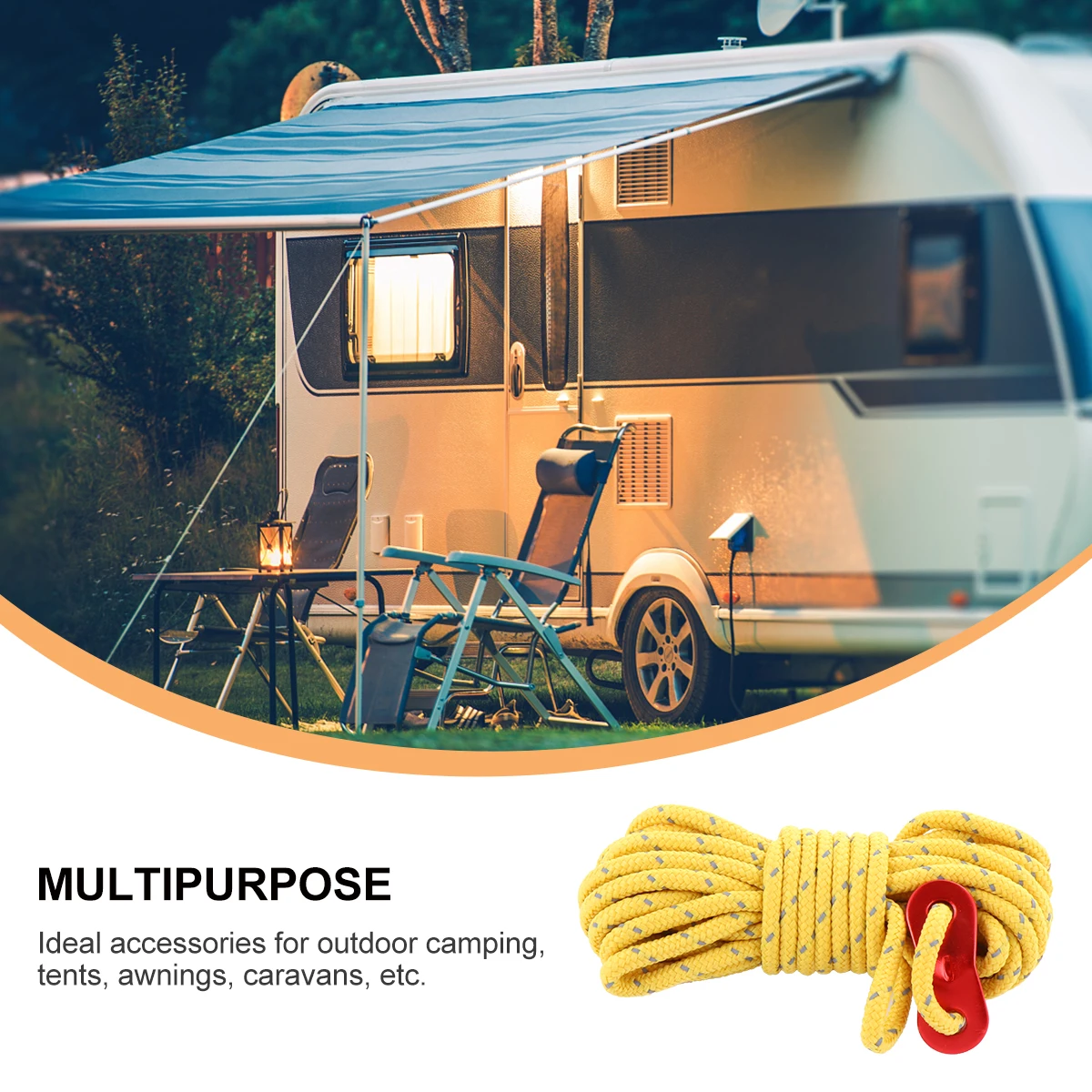 

3pcs Windproof Reflective Rope Durable Camping Tent Accessories Lightweight Portable Guyline Silk Strong Pulling Force