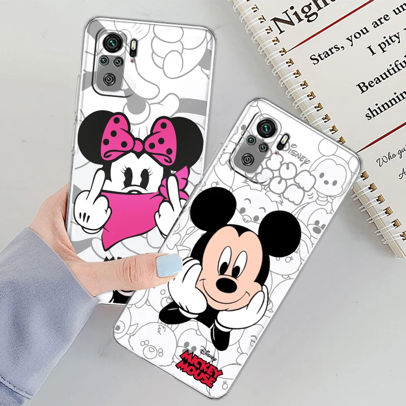 Mickey Minnie Disney Couple For Xiaomi Redmi Note 12 11 11S 11T 10 9 8 7 6 5 4 Pro 5G 4G Silicone Transparent Soft Phone Case