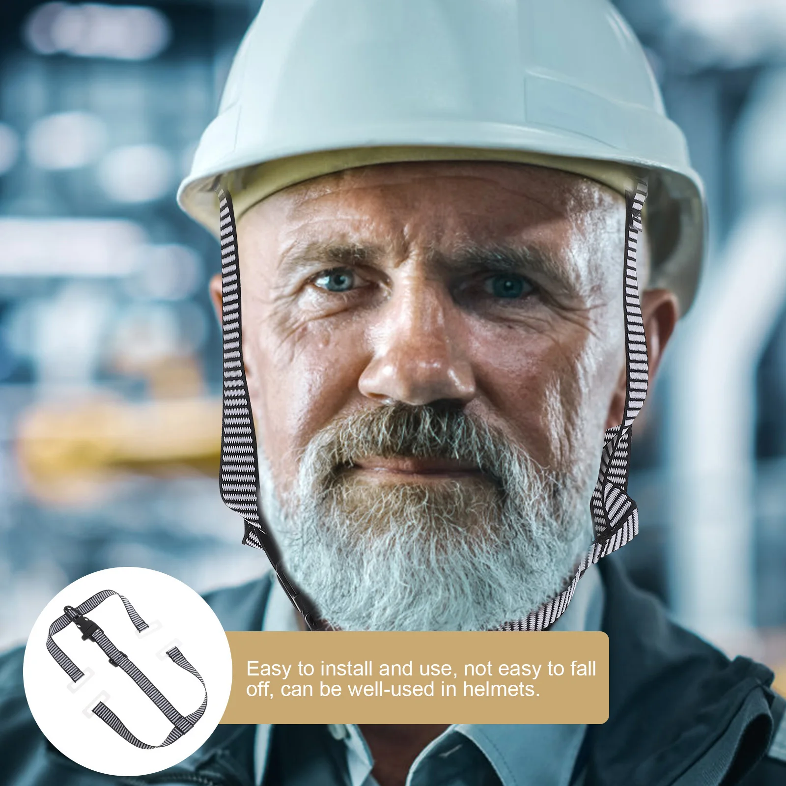حزام الذقن قابل للتعديل، شريط ABS متين، قبعة صلبة، حزام بديل لسلامة البناء #2