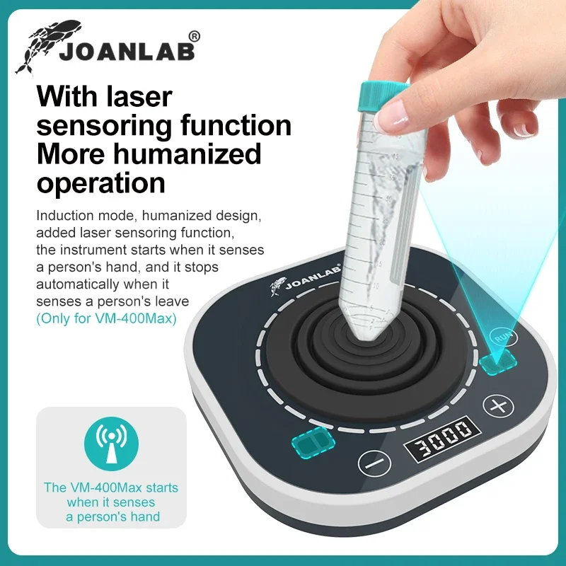 JOANLAB Vortex Mixer 3000RPM, Lab Vortex Shaker, Tattoo Pigment/Nail Polish/Test Tube Liquid Mixer, Ultra-Slim with Laser Sensor