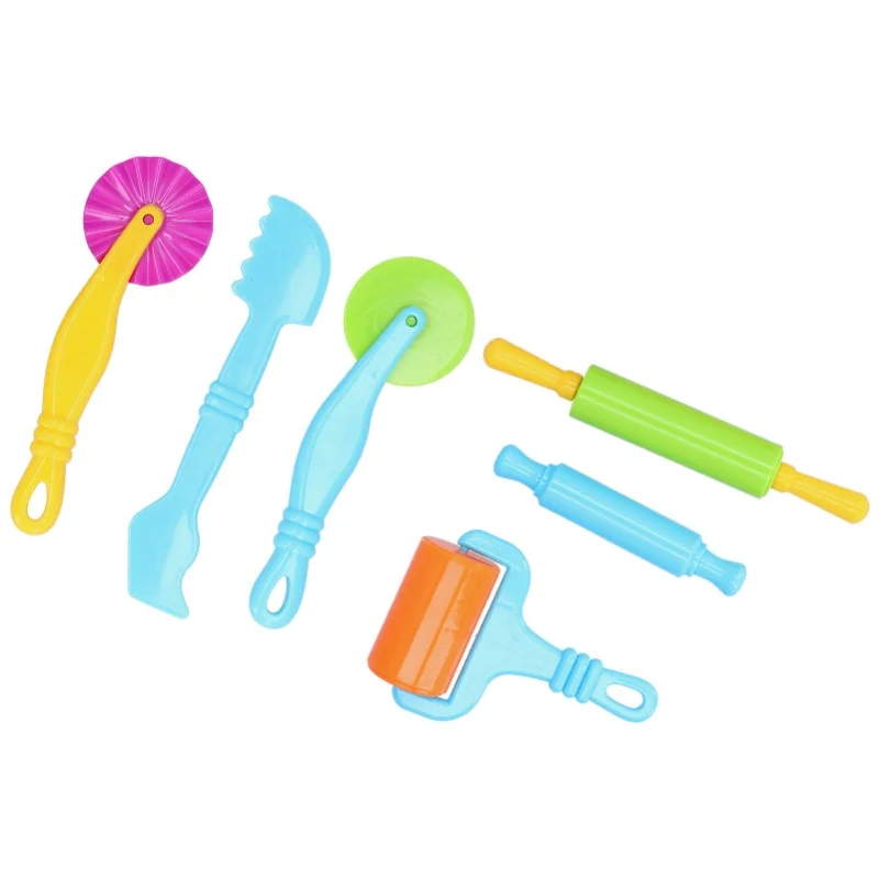6pcs Clay Dough Tools Kit Art Clay Modeling Rollers Molds Cutters Tools Set For Children