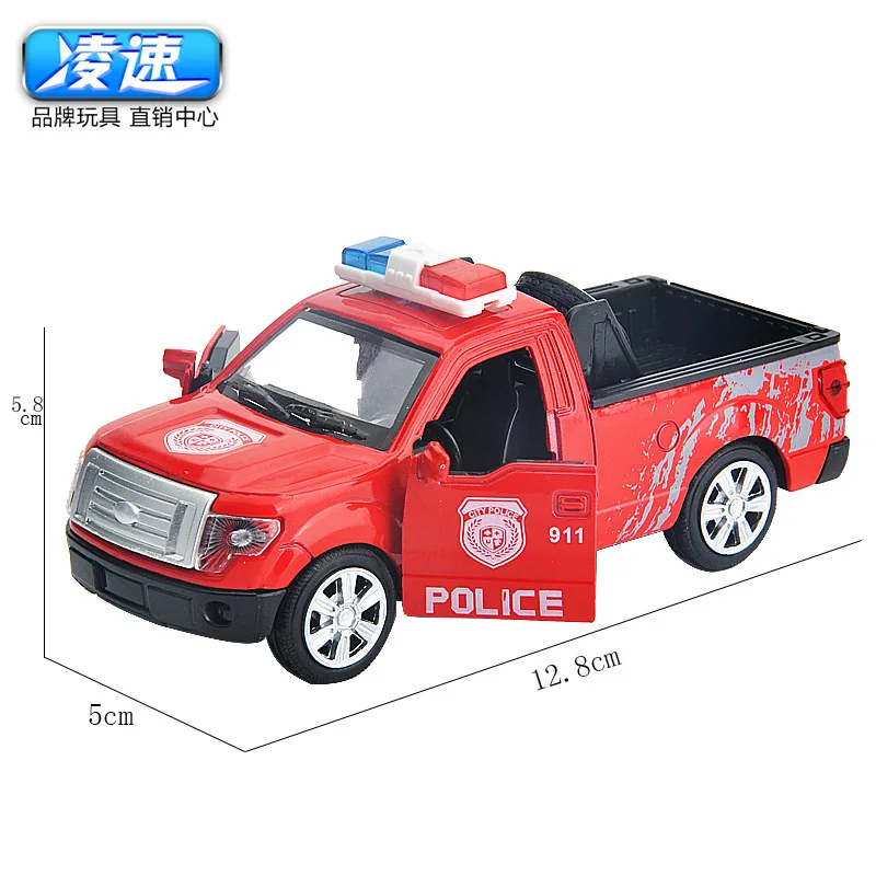 Alloy Diecast Pickup Trucks Kids Police Series Car Toys Model Pull Back Fire Rescue Vehicle Toy For Boys Children Gift B92