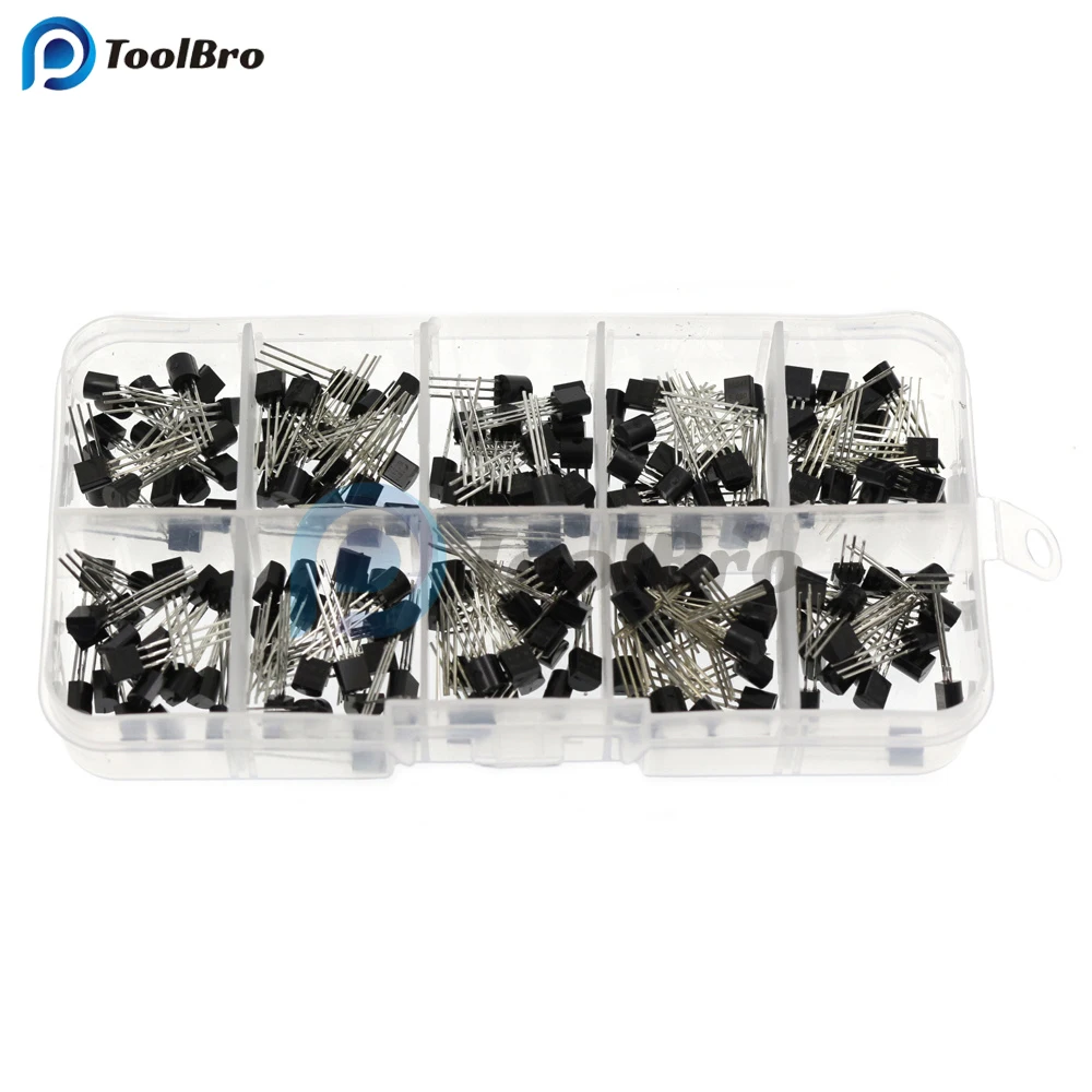 200pcs 10 Types PNP NPN Transistor kit Assortment Set BC327 BC337 BC517 BC547 BC548 BC549 BC550 BC556 BC557 BC558 Mix Diode Pack