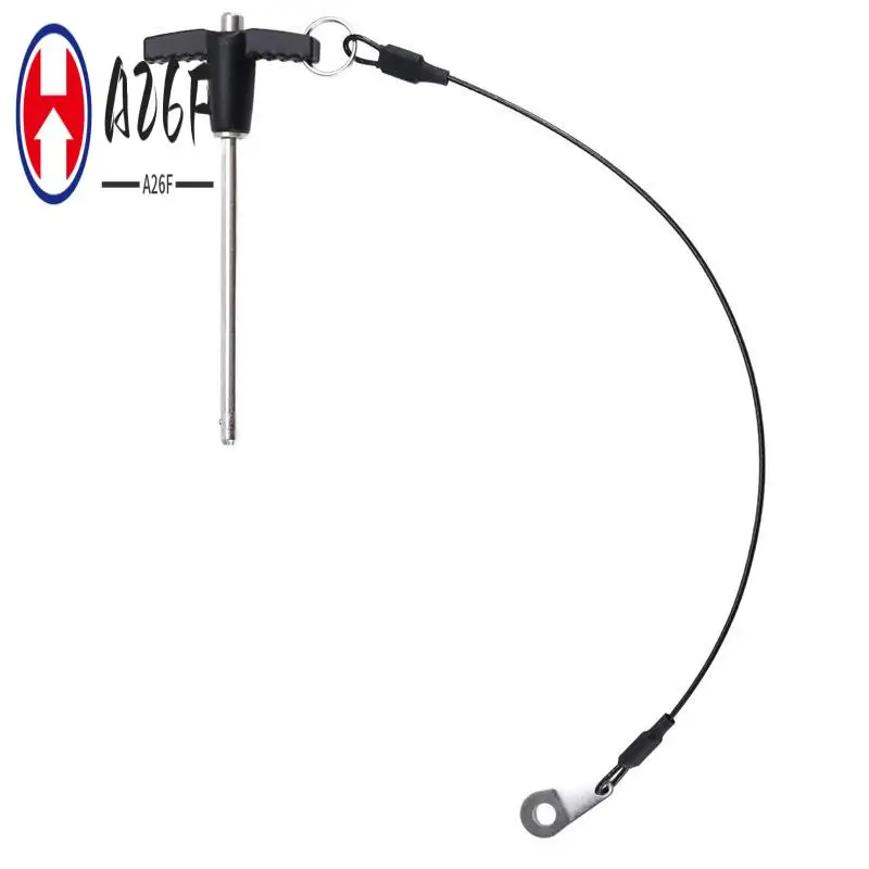 

A26F-T Handle Quick Release Pin 0.2 Inch Diameter ,Stainless Steel Ball Locking Pin With Push Button Lanyard Cable
