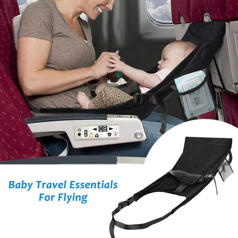 

Breathable Kids Airplane Seat Extender with Side Pocket Comfort Design Toddler Airplane Bed Portable Foldable