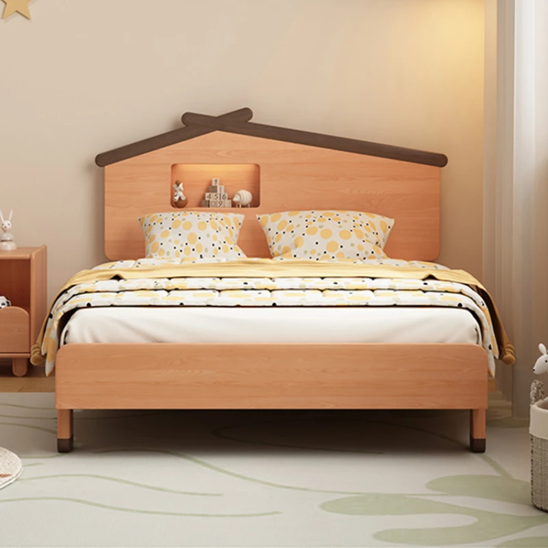 Modern Toddler Children Beds Solid Wood House Princess Floor Children Beds Loft Wooden Letto Bambini Bedroom Furniture SR50CB