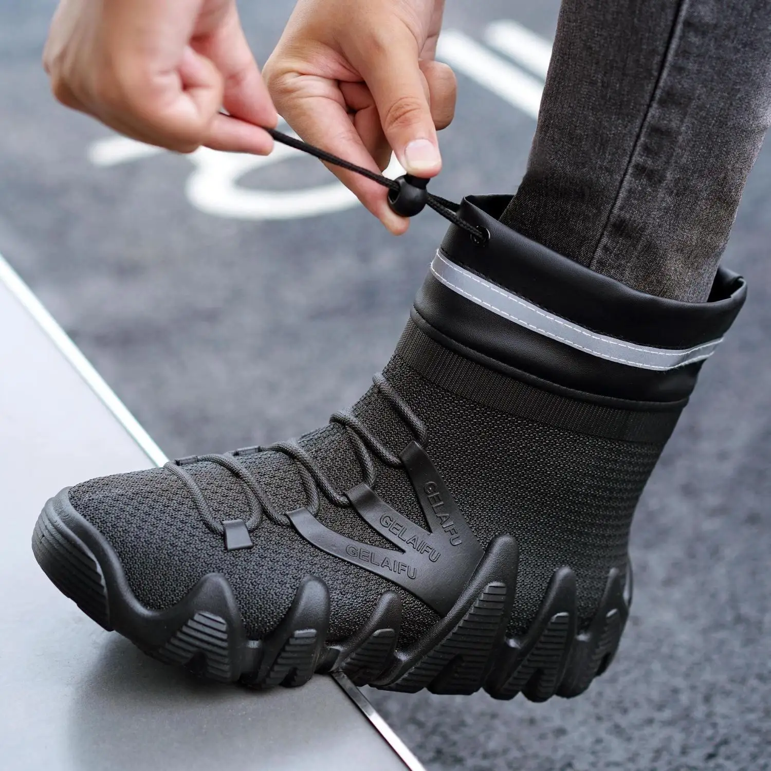 Men's Waterproof Rain Boots New Short Ankle Rubber Shoes Anti Slip Durable for Fishing Car Washing Winter Warm Wellies