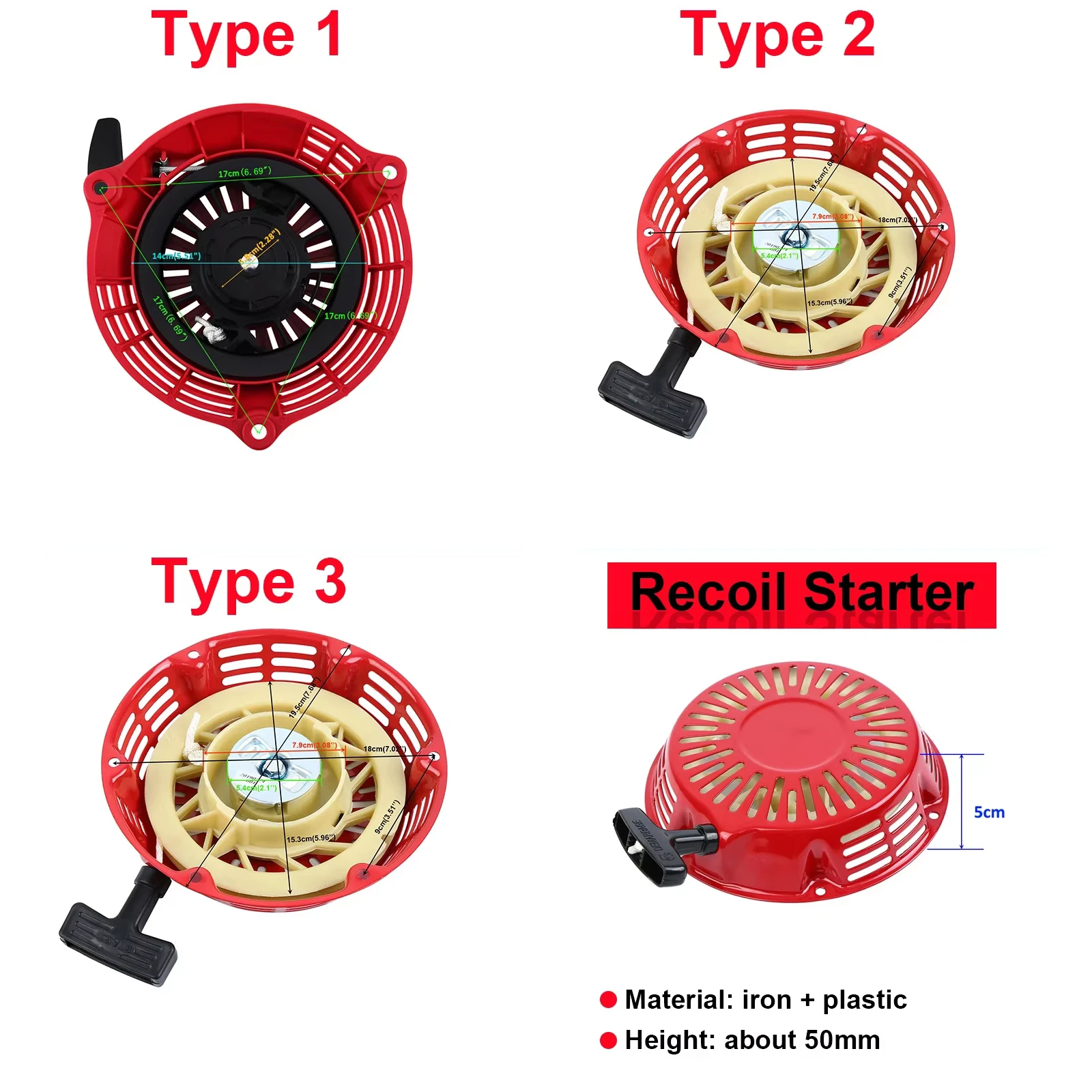 Pull Start Starter Cup Fit For Honda GX240 GX270 GX340 GX390 GCV135 GCV160 Red Metal Recoil Starter Cup Direct Replacement Part