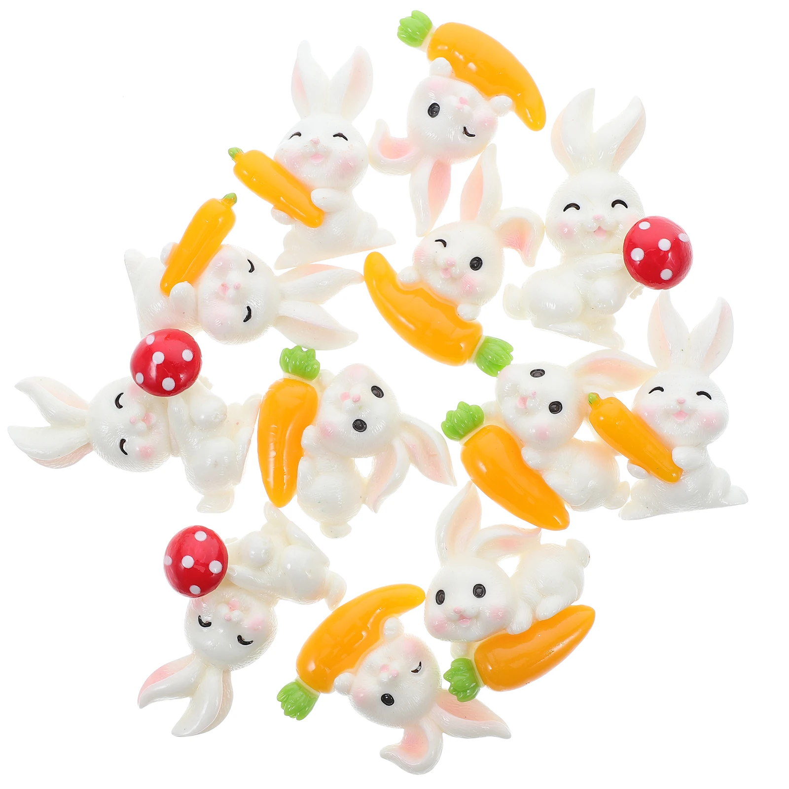 12 قطعة جراب هاتف مغناطيس الثلاجة لتقوم بها بنفسك عدة الراتنج الجزرة أرنب سحر إكسسوارات الشعر الحرفية ديكور حيوان صغير للحرف اليدوية