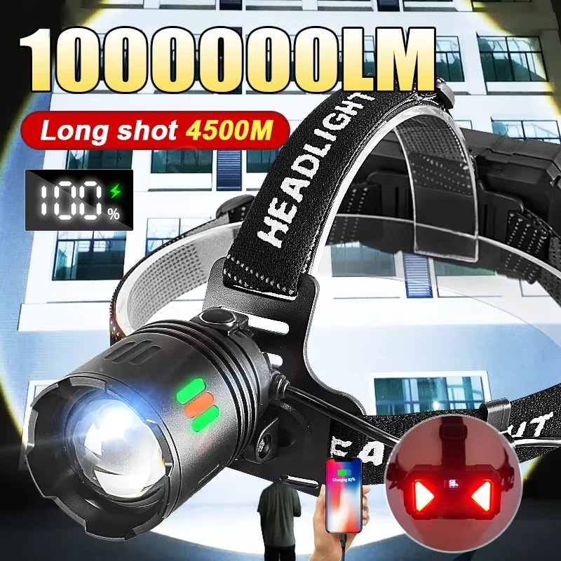 

Ultra Power LED Headlamp 500W Rechargeable Long Range Head Flashlight High Power LED Headlight Strong Light For Fishing Hunting