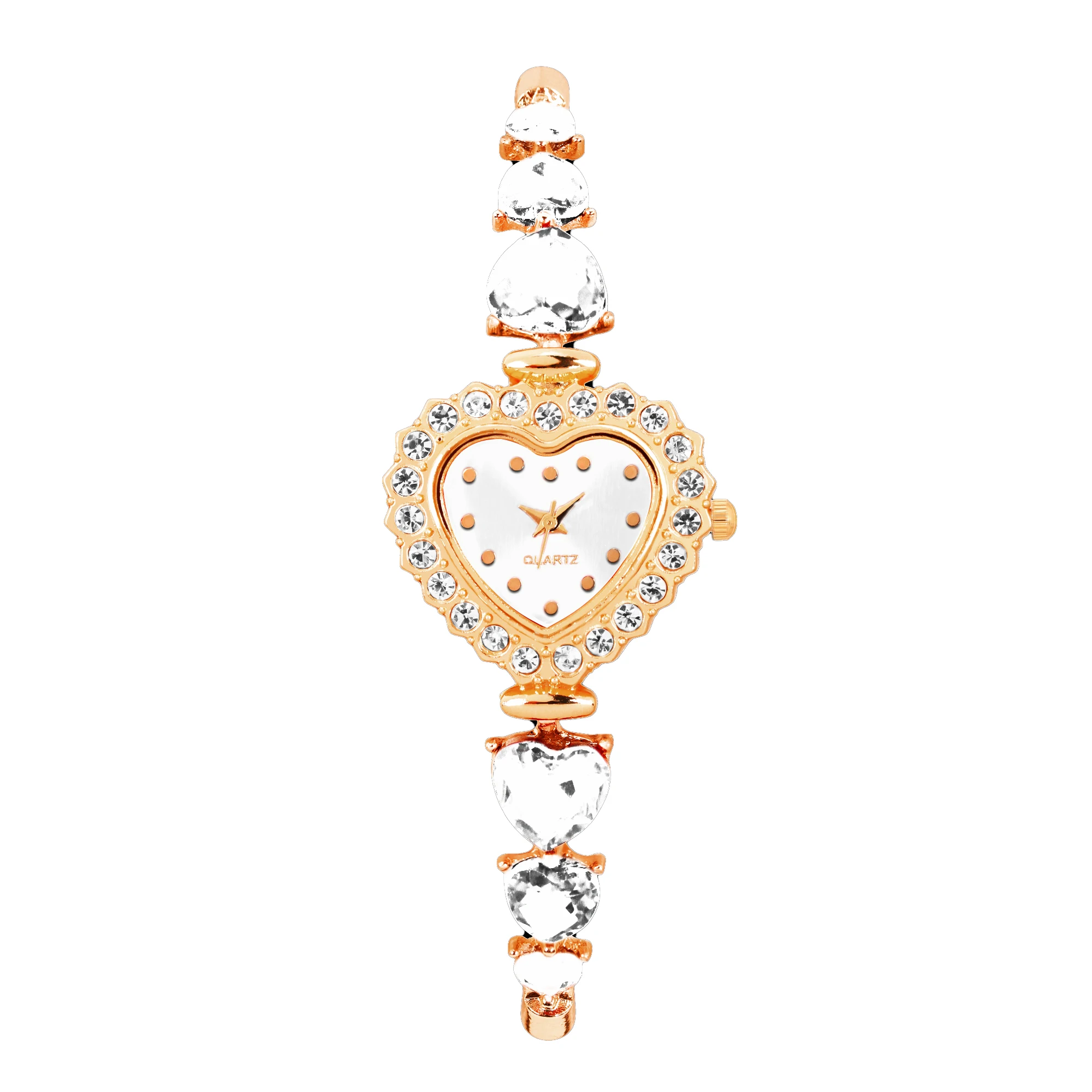 A ladies' white heart-shaped dial design, high-end personality, niche quartz watch, Valentine's Day gift, high-end accessory