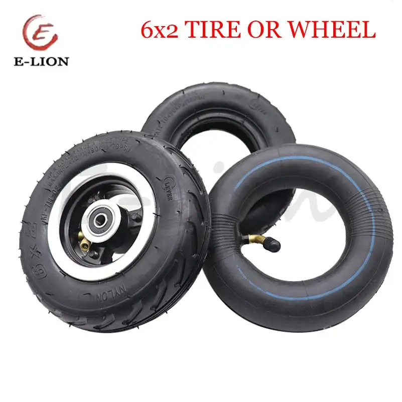 

6-inch air wheel 6x2 pneumatic tire and aluminum alloy wheel hub, used for trolley, trailer caster, 6-inch electric scooter tire
