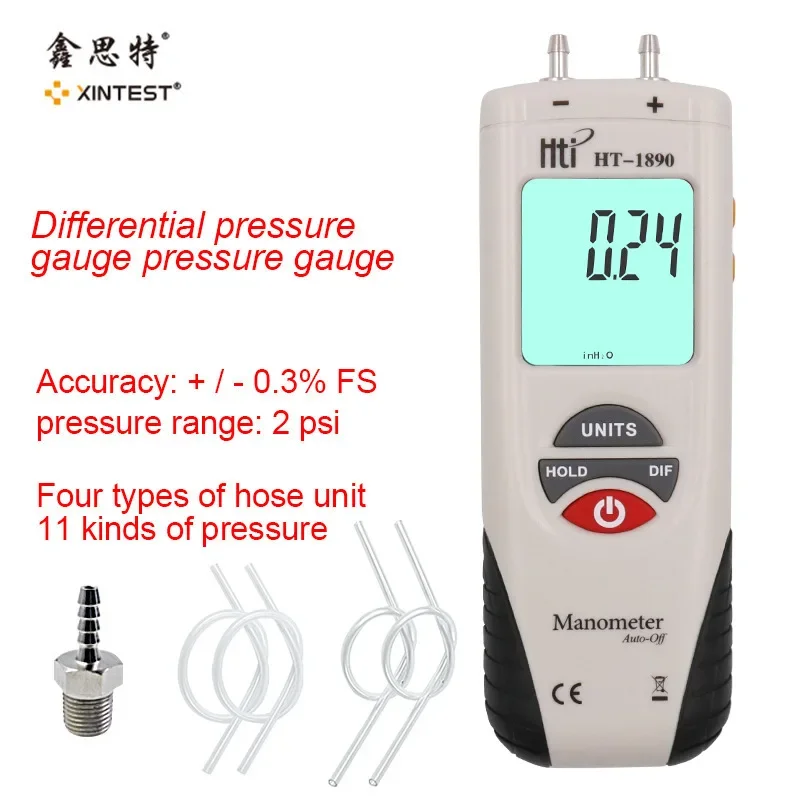 Xinsite HT1890 handheld digital differential pressure gauge barometer differential pressure gauge