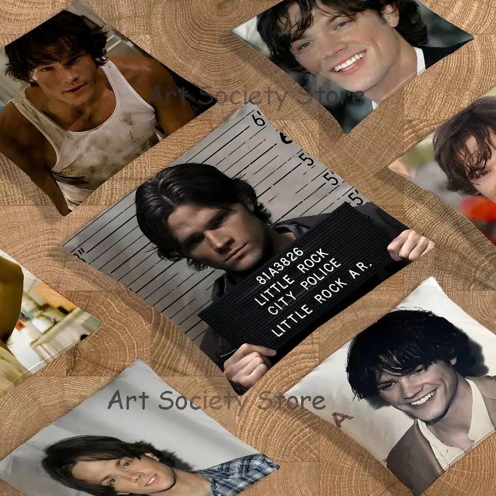 Jared Padalecki Sam Winchester Pillow Case Plush Pillow Cases Home Decoration Pillow Cover for Sofa Bed Chair Living Room