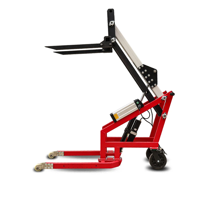 Port Le Electric Hydraulic Forklift Small Curved Arm Hand Pushing Elevator Stacking Car 500 Kg Loading And Unloading Tool
