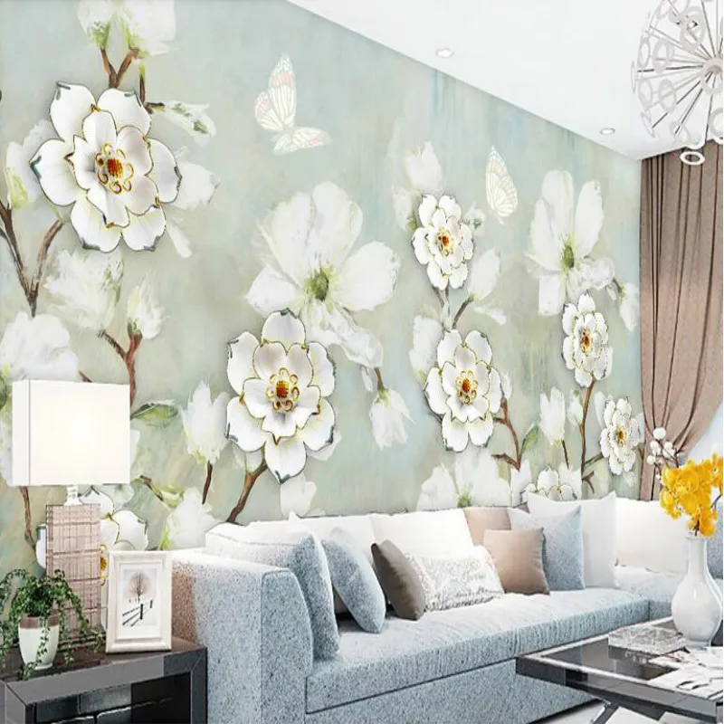 

3d Wallpaper for Living Room Home Improvement Photo Modern Wallpaper Background Wall Painting Mural Silk Paper Splendor Flower