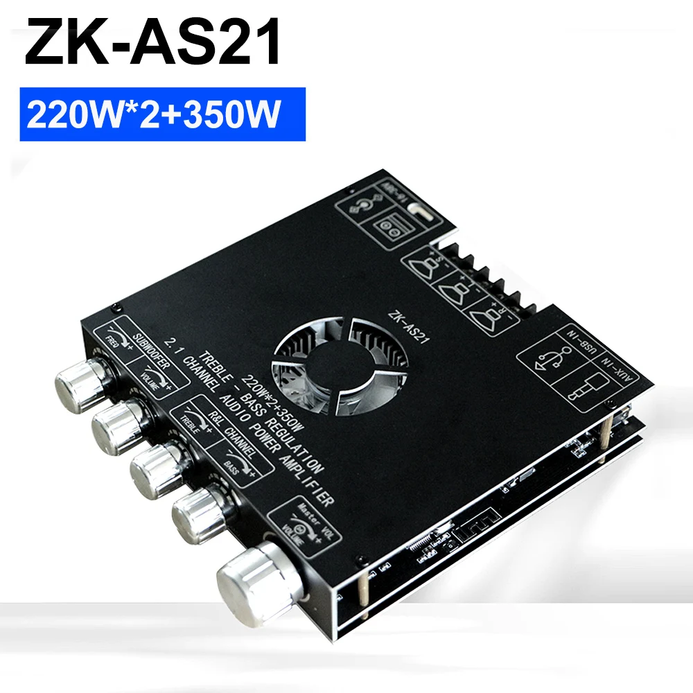 ZK-AS21 220W*2+350W 2.1 Bluetooth Wzmacniacz Mocy z Układem TPA3255 18V-36V Moduł Wzmacniacza Audio Bluetooth do Głośników