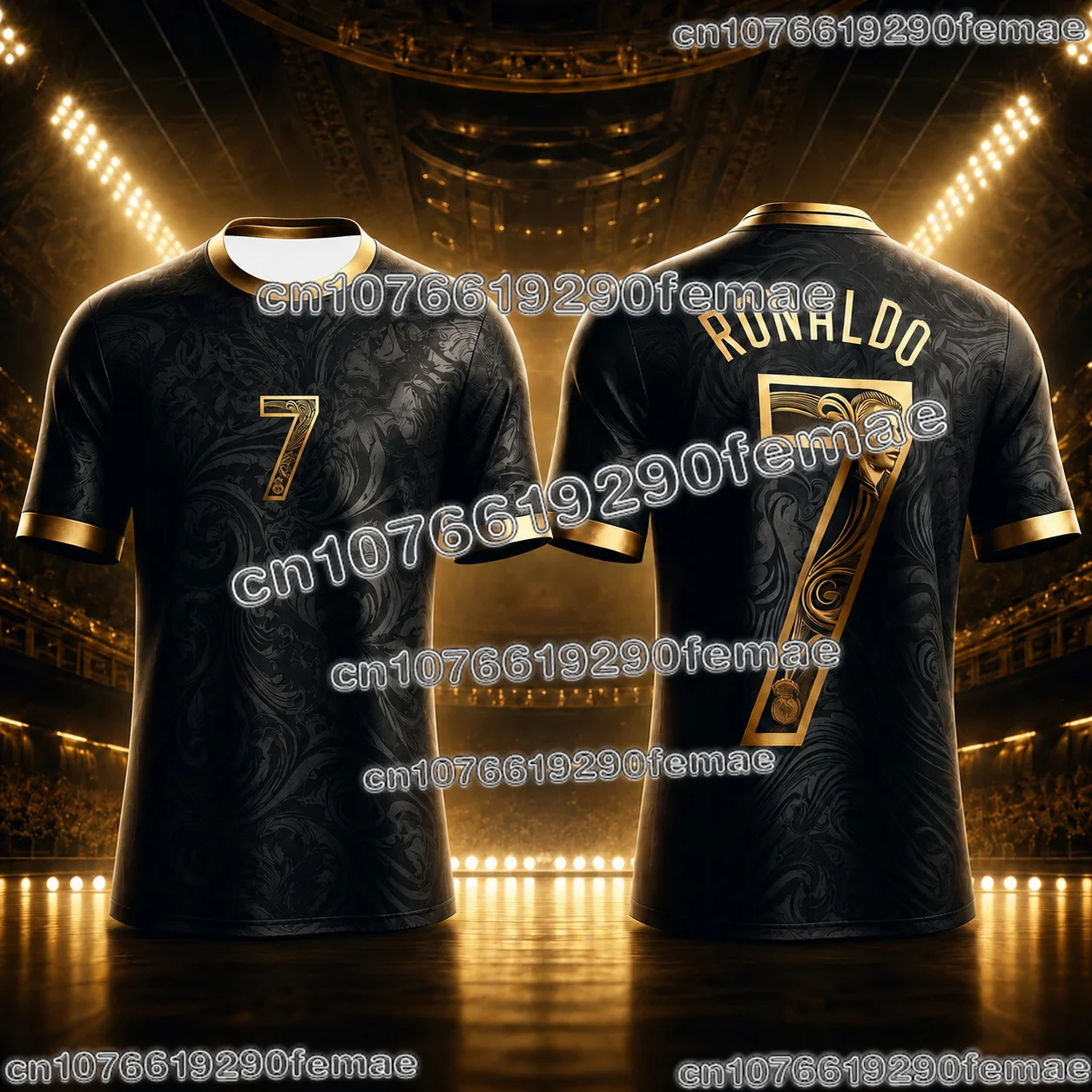 New Hot-Selling Cristiano Ronaldo 3D Printed Fan Premium Commemorative Sports Jersey, Daily Quick-Dry Luxury Kids  T-Shirt