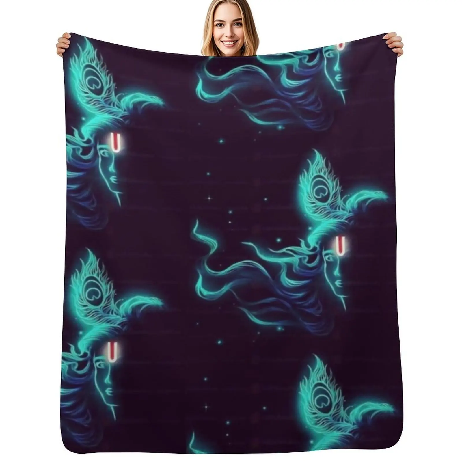 

Krishna Throw Blanket Custom Plaid Plaid on the sofa Bed Fashionable Blankets